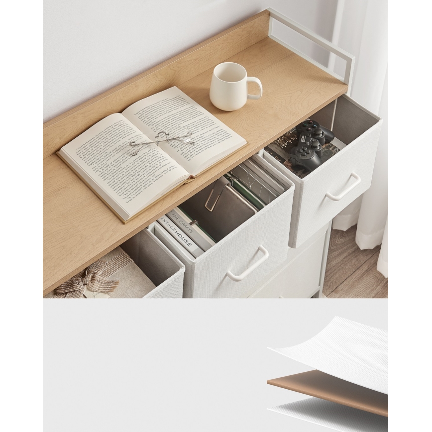 Комод с ящиками KIRA белый/коричневый