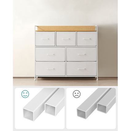 Комод с ящиками KIRA белый/коричневый