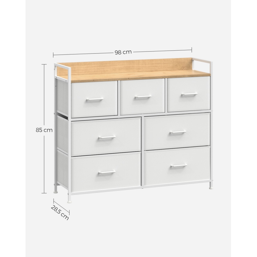 Комод с ящиками KIRA белый/коричневый