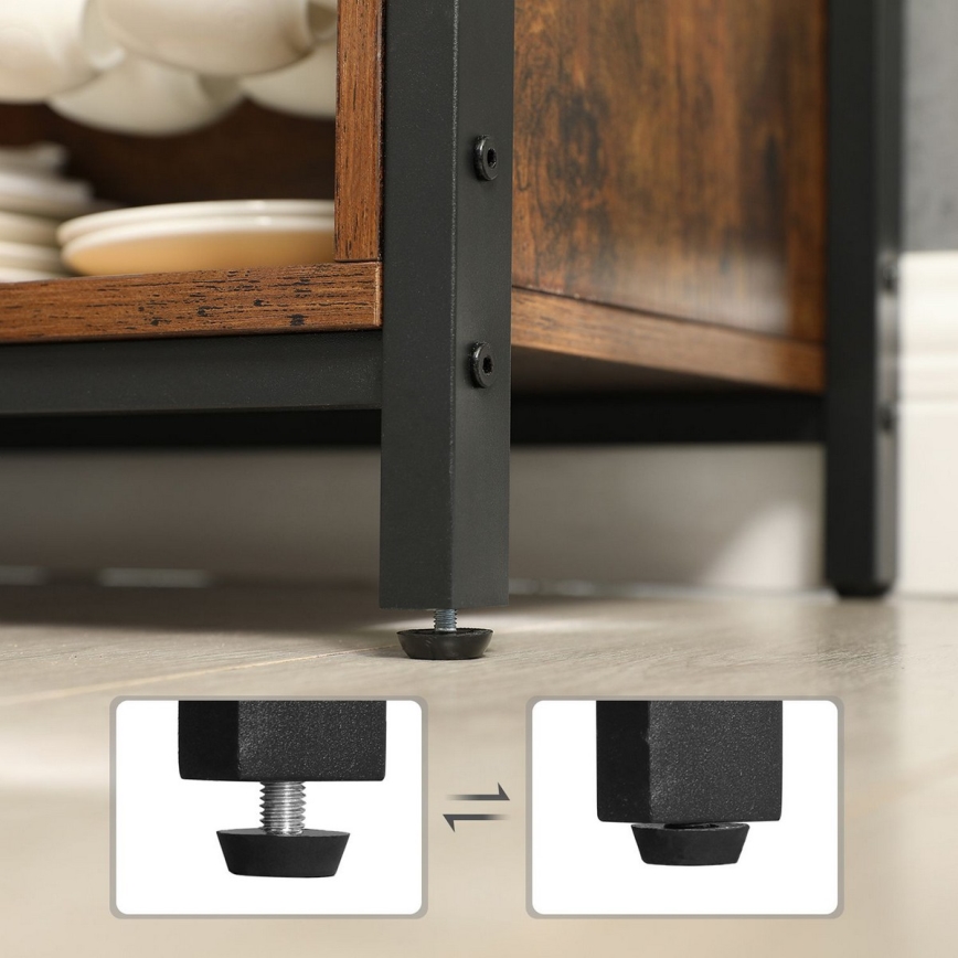 Комод с раздвижными дверцами FIRA коричневый/черный