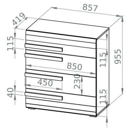 Комод SARPA 96x86 см білий/коричневий