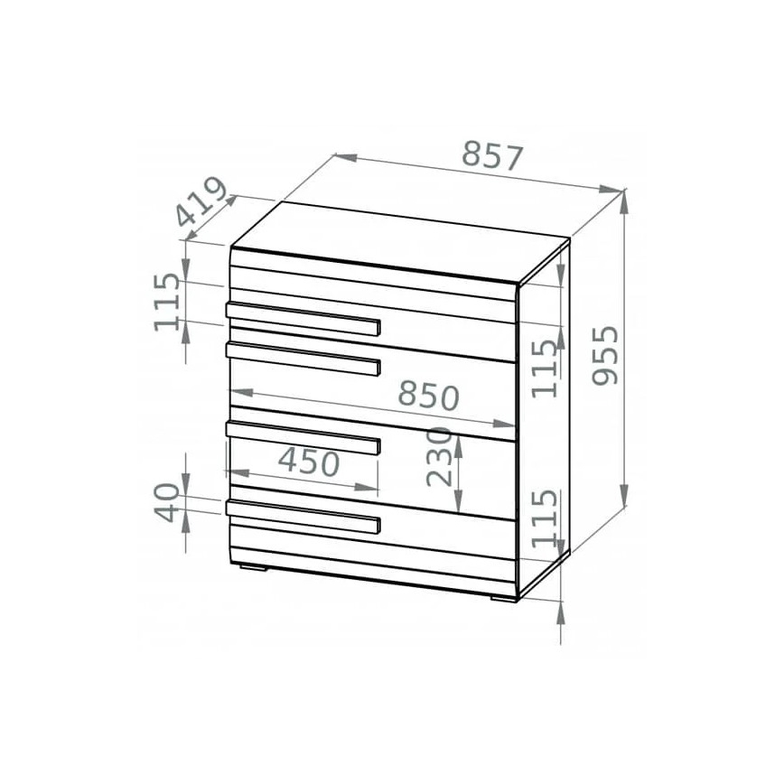 Комод SARPA 96x86 см білий/коричневий