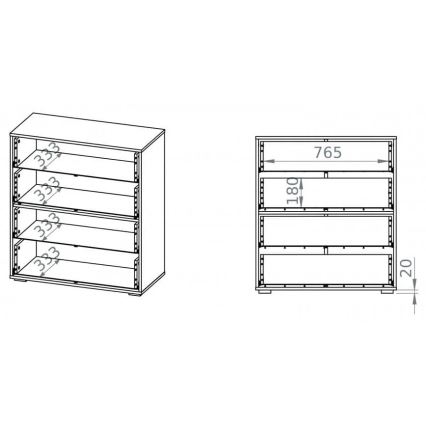Комод SARPA 96x86 см білий/коричневий