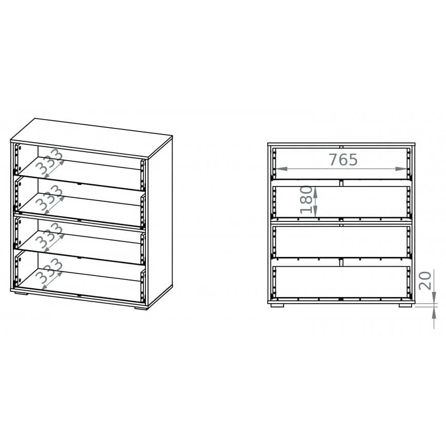 Комод SARPA 96x86 см білий/коричневий