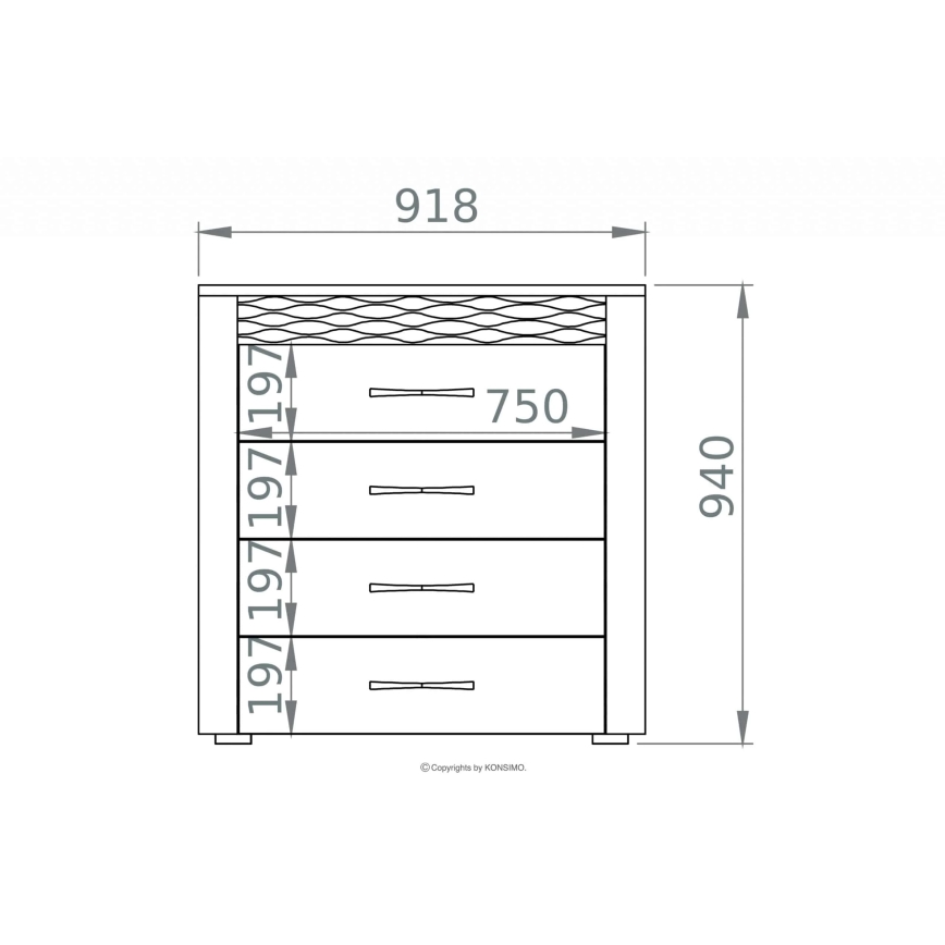 Комод VANCO 94x92 см коричневий