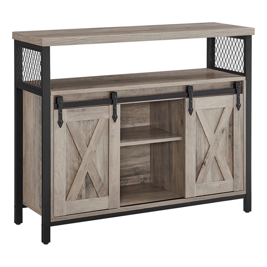 Комод з розсувними дверцятами FIRA тауп/чорний