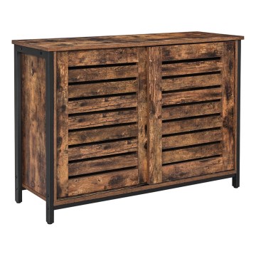 Комод з розсувними дверцятами FIRA коричневий/чорний