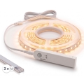 Комплект 1x LED-лента с датчиком движения FLEX LED/3,6 Вт/4xAA 2 м + 2x встраиваемый профиль 1 м серебристый/белый