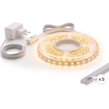 КОМПЛЕКТ 1x LED-стрічка MYLIVING LIGHTSTRIP LED/22W/230V 5 м + 5x вбудований профіль 1 м сріблястий/білий