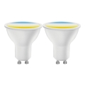 КОМПЛЕКТ 2 шт LED затемнювана лампа MESH Smart GU10/6,5W/230V 2700-6500K + дистанційне керування - Aigostar