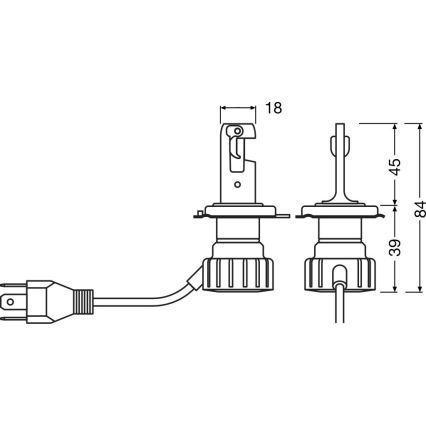 Комплект 2x LED автоламп NIGHT BREAKER VINTAGE H4 P43T/20W/12V 3000K - Osram