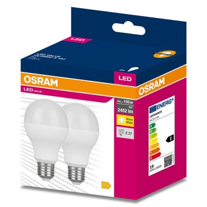 КОМПЛЕКТ 2x LED-лампи VALUE CLASSIC E27/19W/230V 2700K - Osram