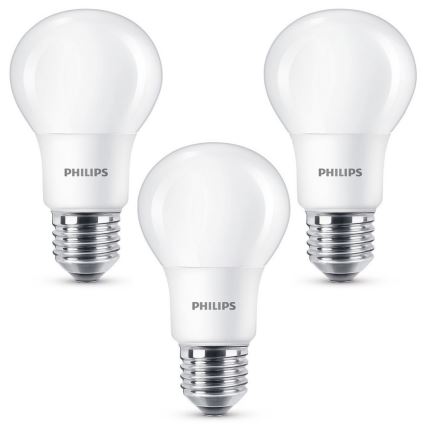 КОМПЛЕКТ 3x LED Лампочка Philips E27/8W/230V 2700K