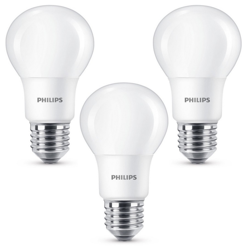 КОМПЛЕКТ 3x LED Лампочка Philips E27/8W/230V 2700K