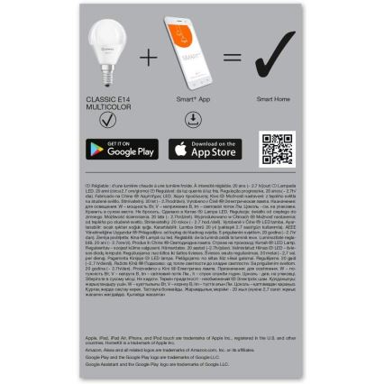 КОМПЛЕКТ 3x LED RGBW лампочка з регулятором яскравості SMART+ E14/5W/230V 2700K-6500K - Ledvance