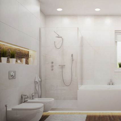 КОМПЛЕКТ 3x встраиваемых потолочных LED‑светильников для ванной LED/6W/230V 3000K IP44 белый