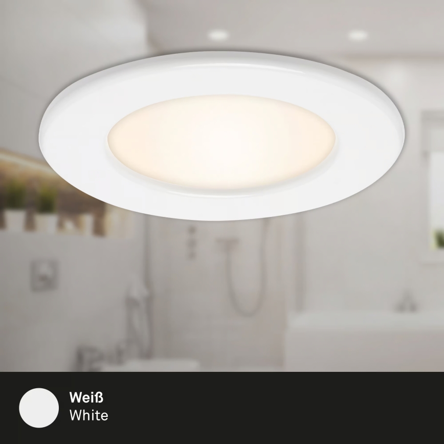 КОМПЛЕКТ 3x встраиваемых потолочных LED‑светильников для ванной LED/6W/230V 3000K IP44 белый