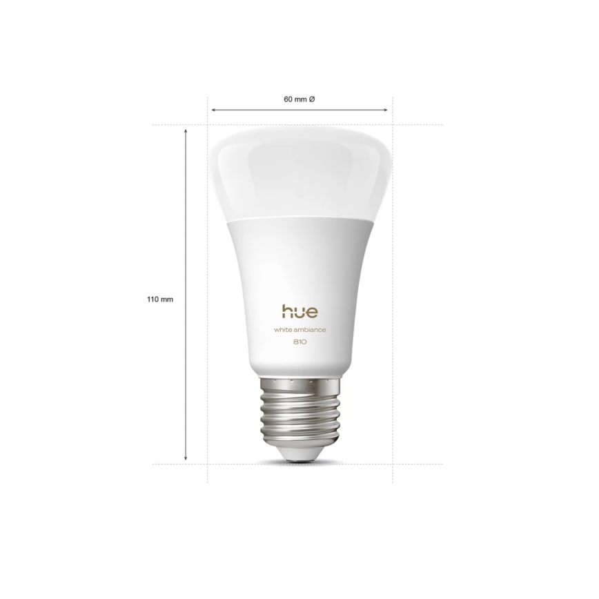 Набір 4x світлодіодних ламп з регулюванням яскравості Philips Hue WHITE AMBIANCE E27/6W/230V 1000-20000K