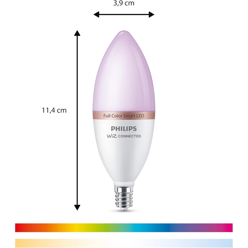 НАБІР 4 шт. LED RGB лампа Philips SMART C37 E14/4,9W/230V 2200-6500K з регулюванням яскравості