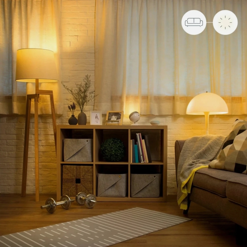 Комплект из 2 диммируемых светодиодных ламп A60 E27/9W/230V 2700K Wi-Fi + пульт дистанционного управления - WiZ