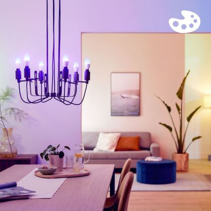 НАБОР 2x RGB LED диммируемых ламп Philips SMART C37 E14/4,9W/230V 2200-6500K CRI 90