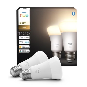 Комплект из 2 диммируемых светодиодных ламп Philips Hue WHITE E27/9,5W/230V 2700K