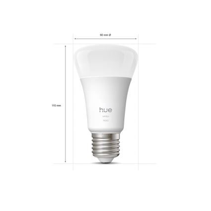 Комплект из 2 диммируемых светодиодных ламп Philips Hue WHITE E27/9,5W/230V 2700K