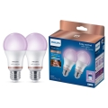 Комплект из 2 диммируемых светодиодных RGB ламп Philips SMART A60, цоколь E27, 12,5W/230V, 2200-6500K