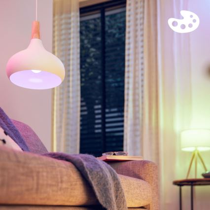 НАБІР 2x LED RGB диммована лампа Philips SMART C37 E14/4,9W/230V 2200-6500K CRI 90