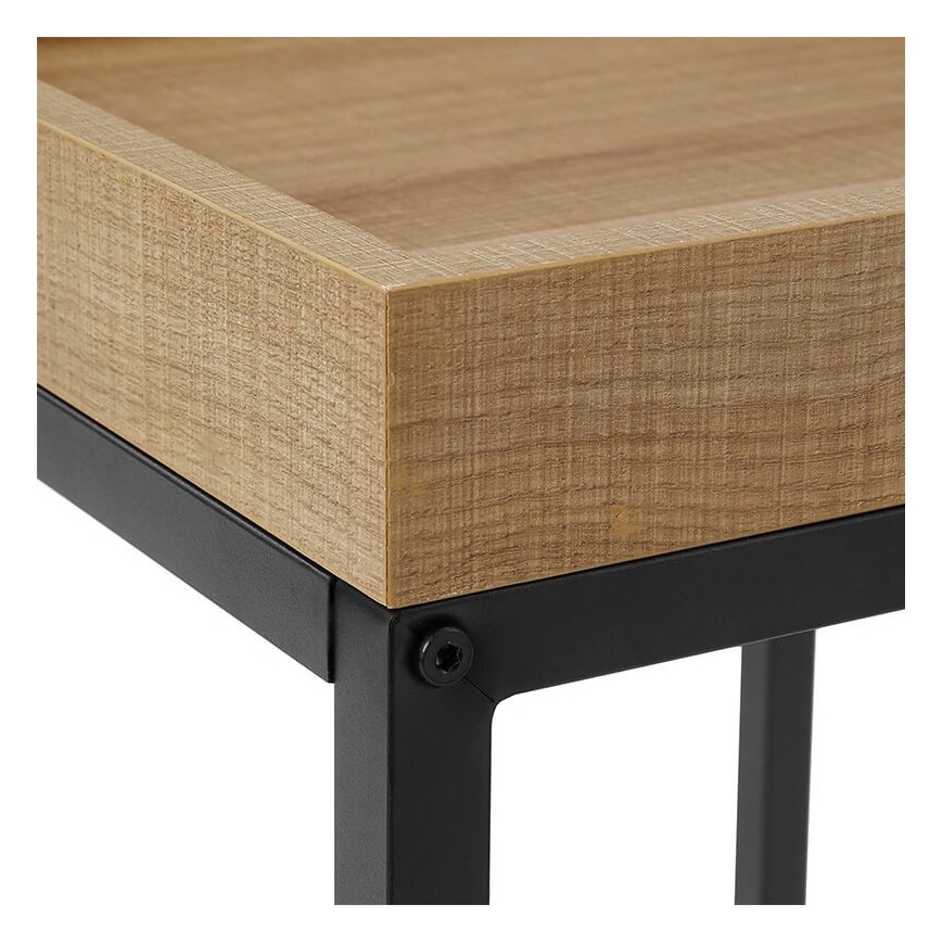 Комплект из 2 приставных столиков ELDUR, коричневый/чёрный