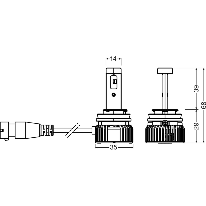 Комплект из 2 шт. LED-ламп NIGHT BREAKER SMART H11 PGJ19-2/14W/12V 6000K - Osram
