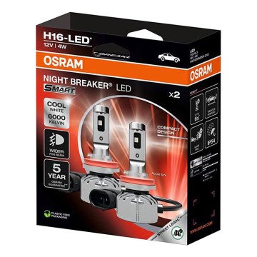 Комплект из 2 светодиодных автомобильных ламп NIGHT BREAKER SMART H16 PGJ19-3/4W/12V 6000K - Osram