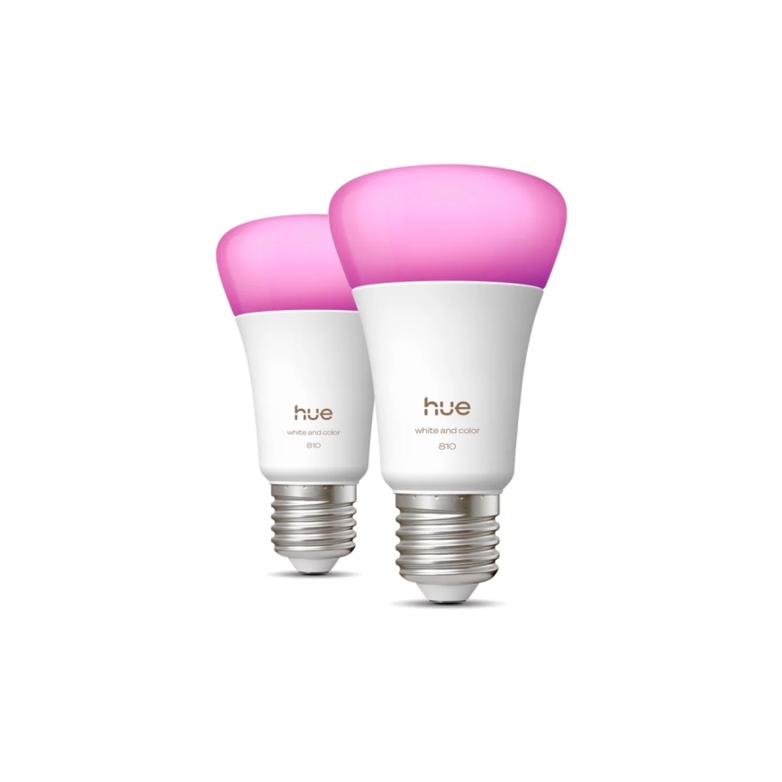 Набор из 2 диммируемых LED-ламп Philips Hue WHITE AND COLOR AMBIANCE E27, 6 Вт, 230 В, 1000–20000 К