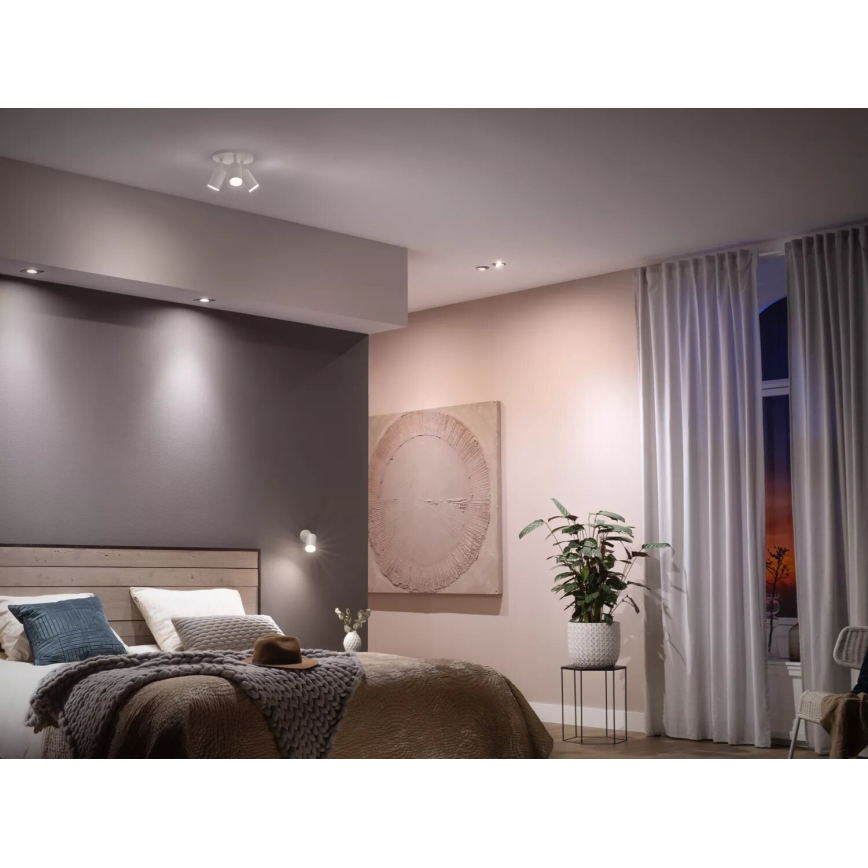 Набір 2x LED затемнювана лампа Philips Hue WHITE AMBIANCE GU10/4,2W/230V 2200-6500K + диммер-перемикач