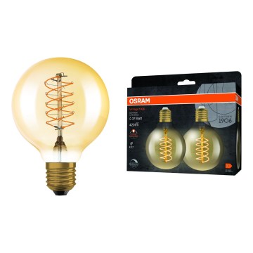 КОМПЛЕКТ із 2 затемнюваних LED-ламп VINTAGE FILAMENT E27, 4,8 Вт, 230 В, 2200 К — Osram