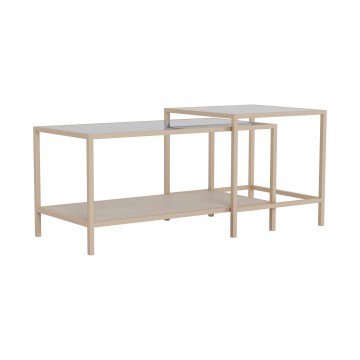 Комплект из 2 журнальных столиков SARON, 90×50 см, серый/прозрачный