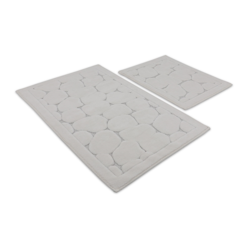 Комплект из 2 ковриков для ванной LINO, 60×100 см, кремовый