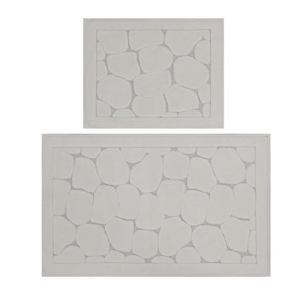 Комплект из 2 ковриков для ванной LINO, 60×100 см, кремовый