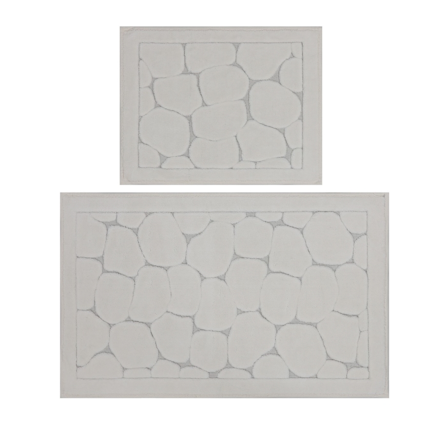 Комплект из 2 ковриков для ванной LINO, 60×100 см, кремовый