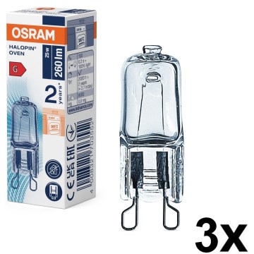 Комплект із 3 лампочок для духовки HALOPIN G9/25W/230V 2700K - Osram