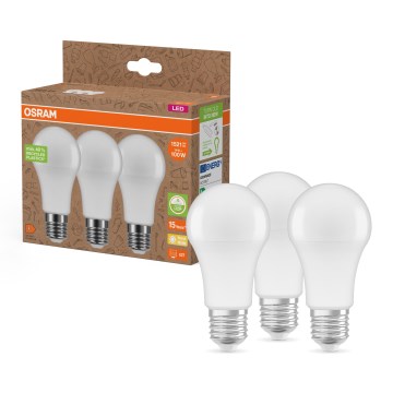 Комплект из 3 LED-ламп из переработанного пластика A100 E27/14W/230V 2700K - Osram