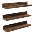 Комплект из 3 настенных полок SHELFY 38x5x10 см, коричневые