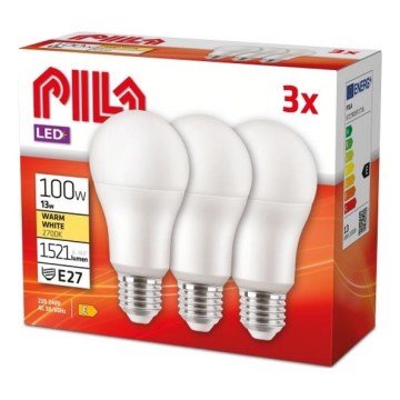 Комплект из 3 светодиодных ламп Philips Pila E27/13W/230V 2700K
