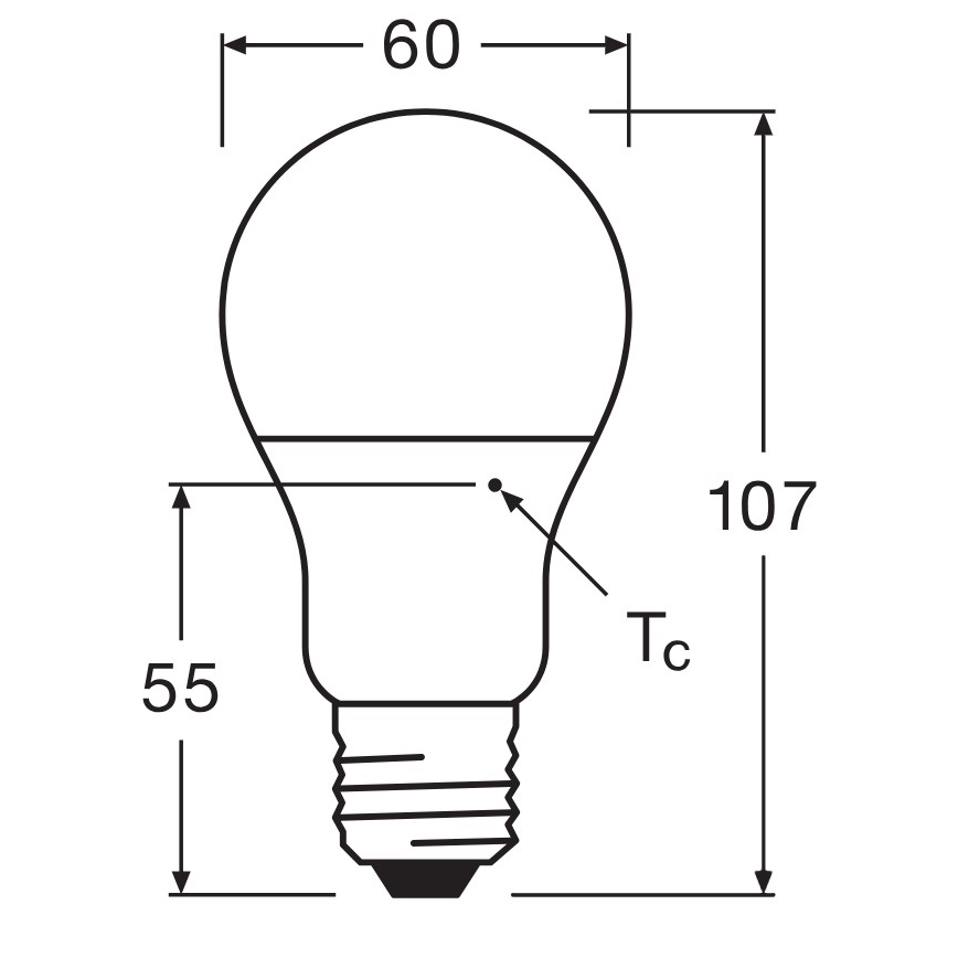 Комплект із 3 світлодіодних ламп A60 E27/8,5W/230V 6500K - Osram