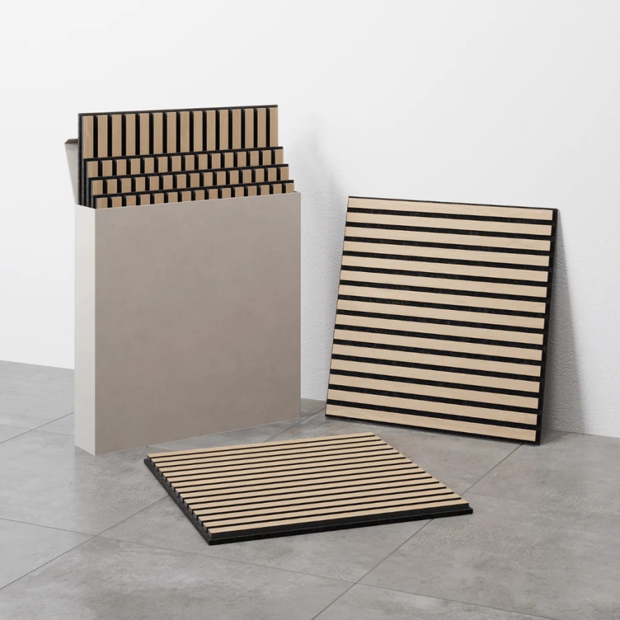 Комплект із 4 акустичних панелей DANVIKEN 60×60 см, дуб