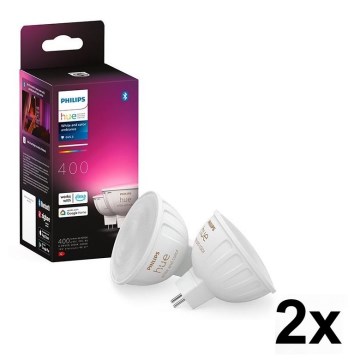 Комплект із 4 RGBW світлодіодних ламп із регулюванням яскравості Philips Hue WHITE AND COLOR AMBIANCE GU5,3/MR16/6,3W/12V 2000-6500K