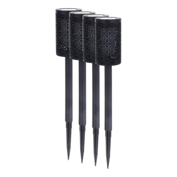 Комплект из 4 солнечных LED-ламп DECOR, 1,2 В, 150 мА·ч, 3000 К, 39 см, IP44, чёрные