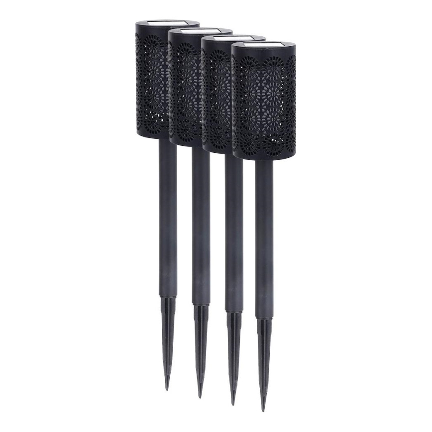 Комплект из 4 солнечных LED-ламп DECOR, 1,2 В, 150 мА·ч, 3000 К, 39 см, IP44, чёрные