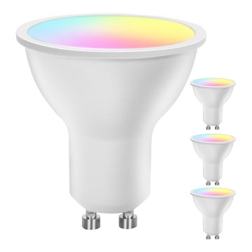 Комплект из 4 шт. LED RGBW диммируемых ламп Smart, цоколь GU10, 4,9 Вт / 230 В, 2700–6500 К - Aigostar