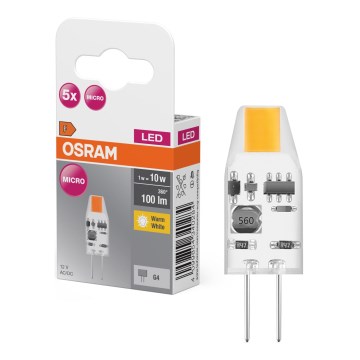 Комплект із 5 LED-ламп із цоколем G4, 1 Вт, 12 В, 2700 К - Osram
